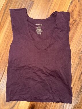 Free People Clean Scoop Neck Tank - Burgundy